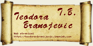 Teodora Branojević vizit kartica